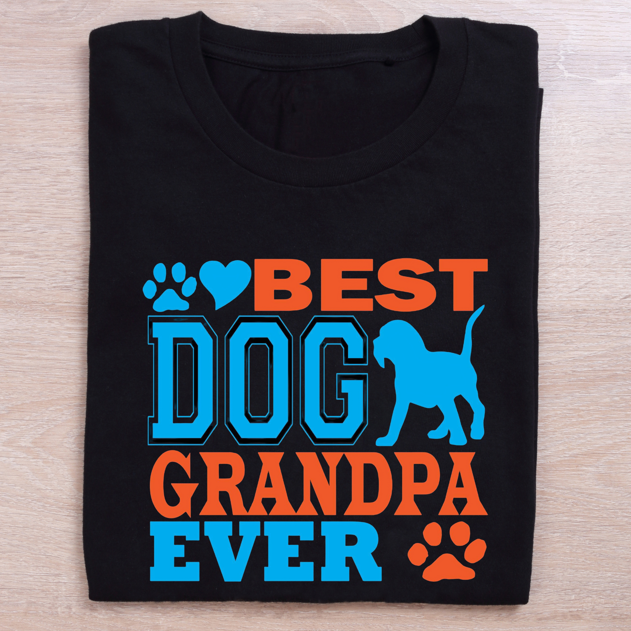 folded black dog lovers t shirt best dog grandpa