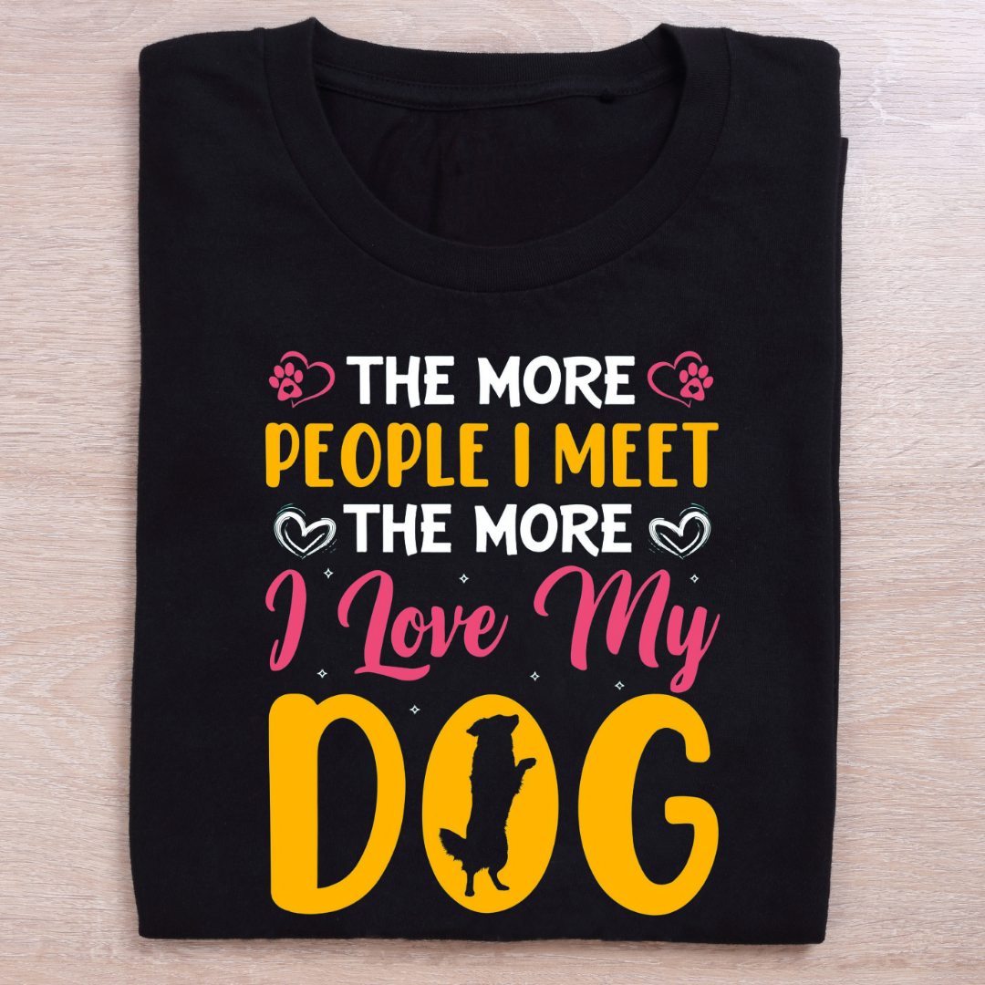 folded black dog lovers t shirt more i love my dog