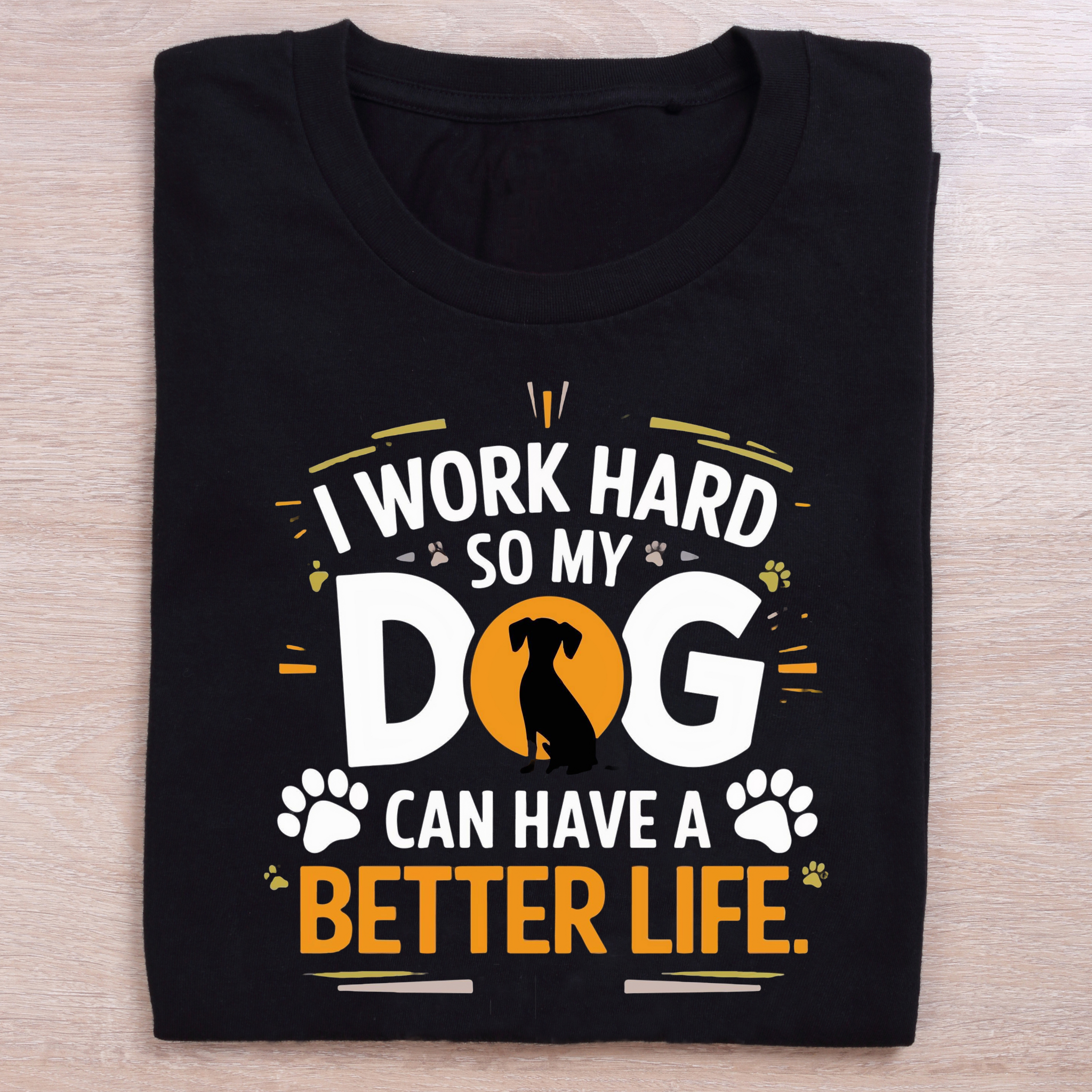 folded black dog lovers t shirt my dog can have a better life