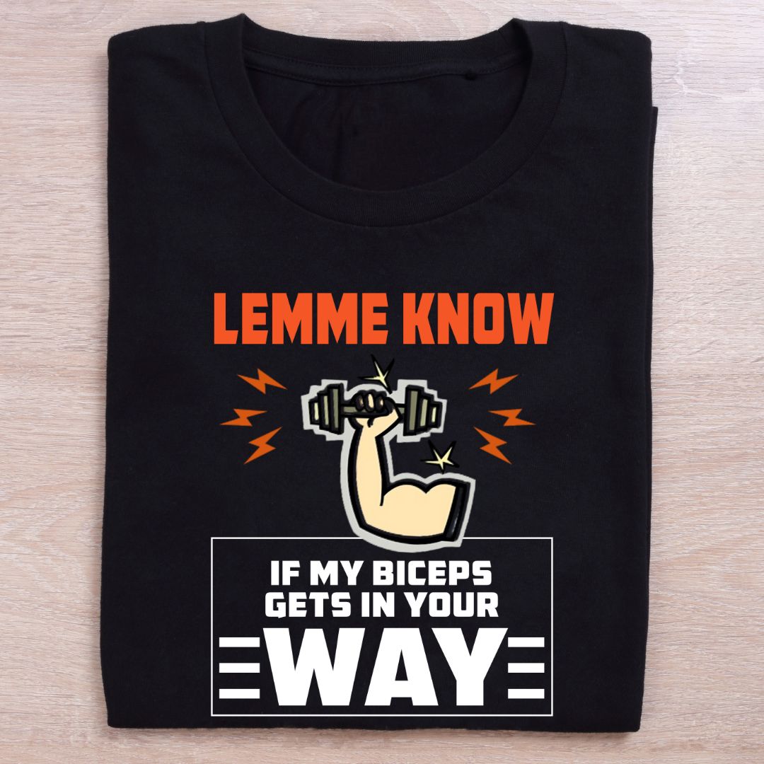 folded black gym t shirt biceps gets in your way