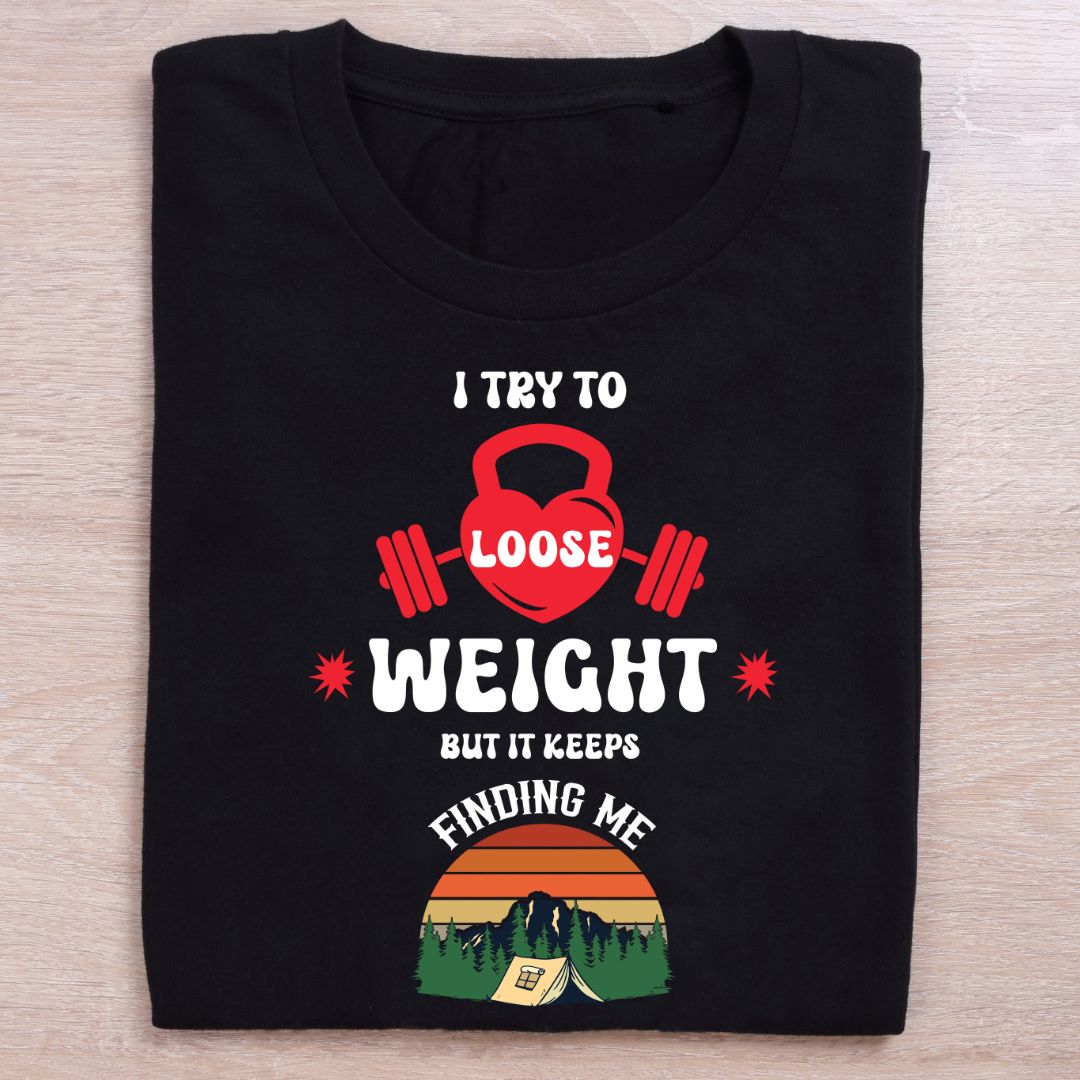 folded black gym t shirt loose weight