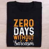 folded black quirky t shirt never without sarcasm