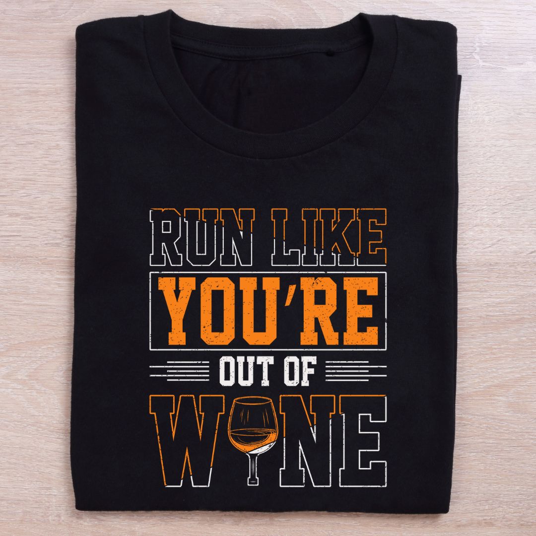 folded black running t shirt like out of wine