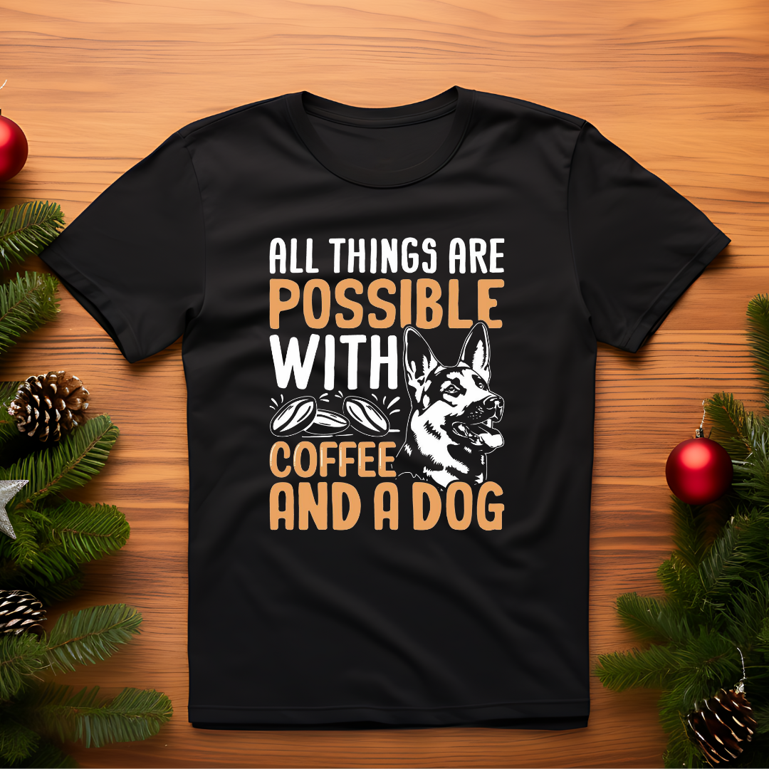 open lay black coffee lovers-dog lovers t shirt all possible