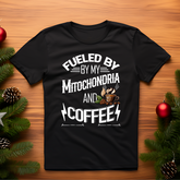 open lay black coffee lovers and gym t shirt mitochondria and coffee