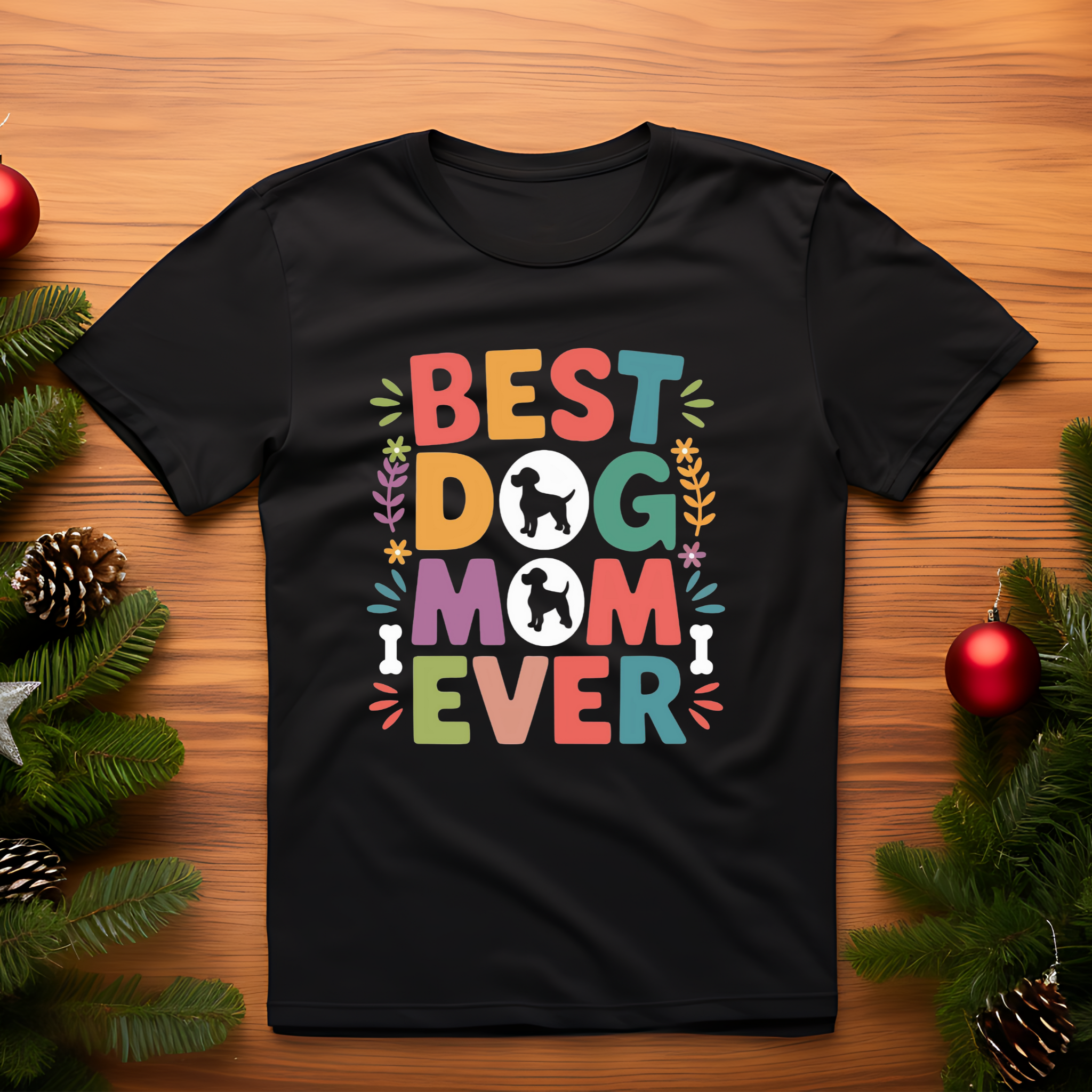 open lay black dog lovers t shirt best dog mom ever