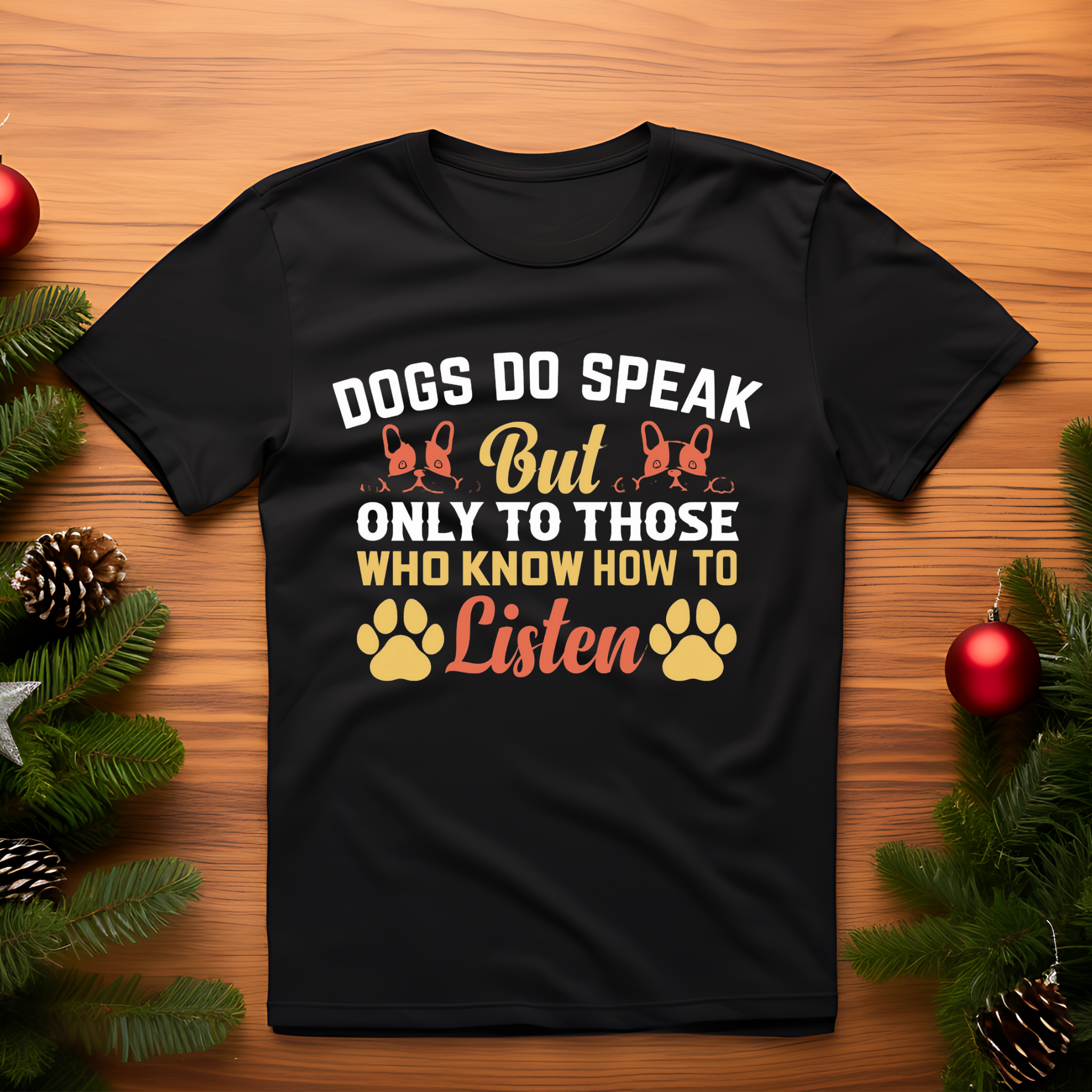 open lay black dog lovers t shirt dogs do speak