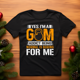 open lay black gym t shirt a gym addict normal is boring