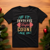 open lay black gym t shirt if it involves weights