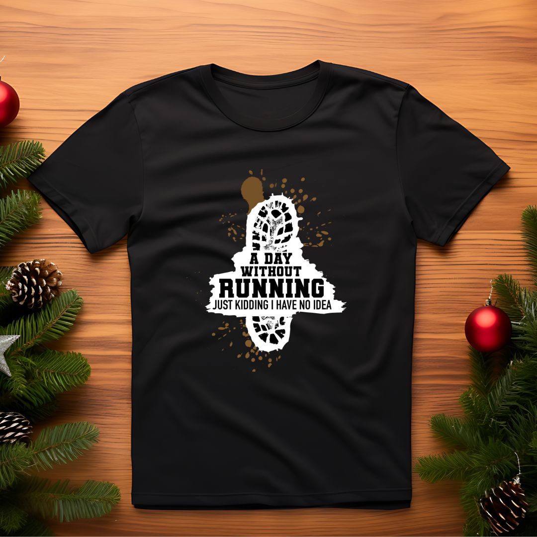 open lay black running t shirt a day without