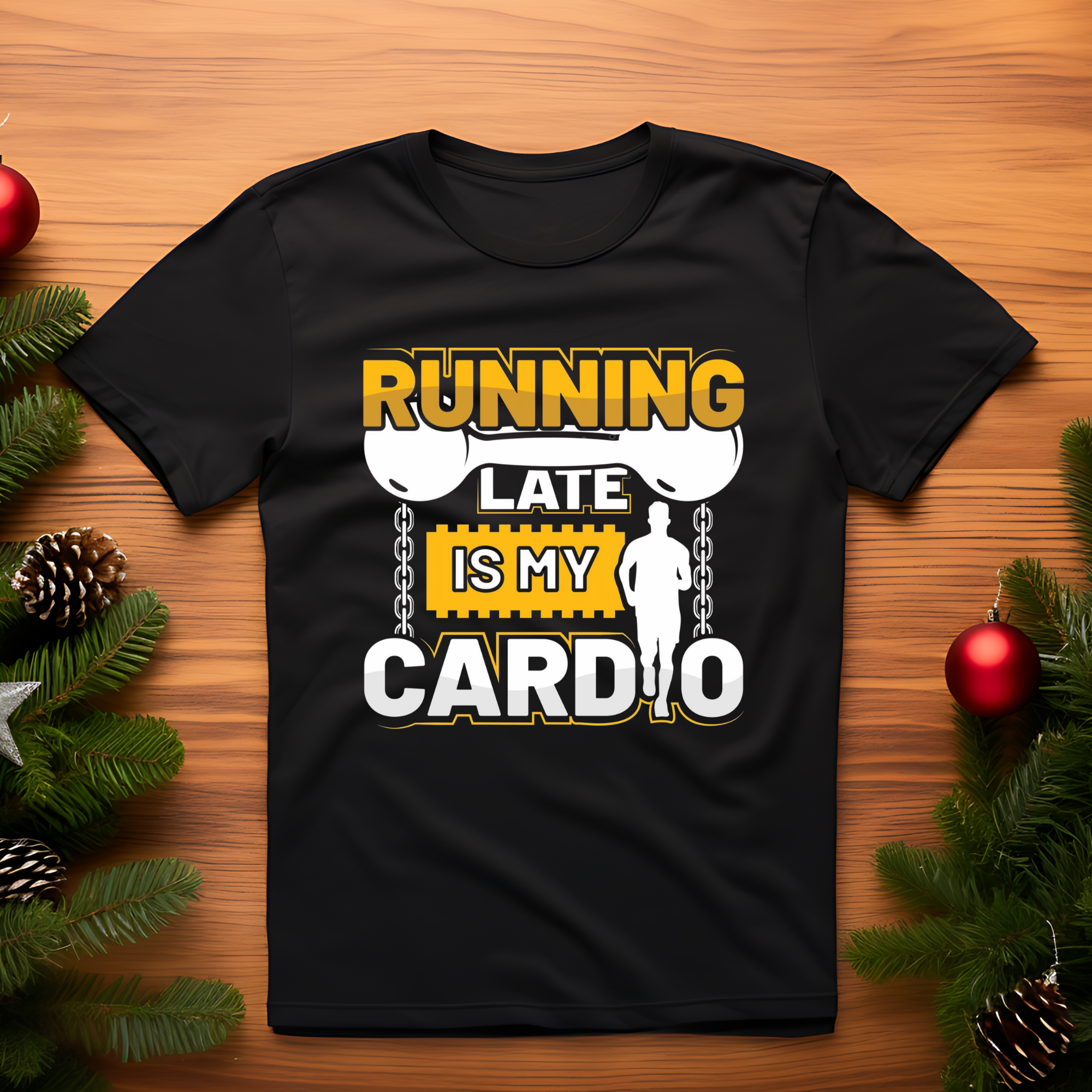 open lay black running t shirt late is my cardio