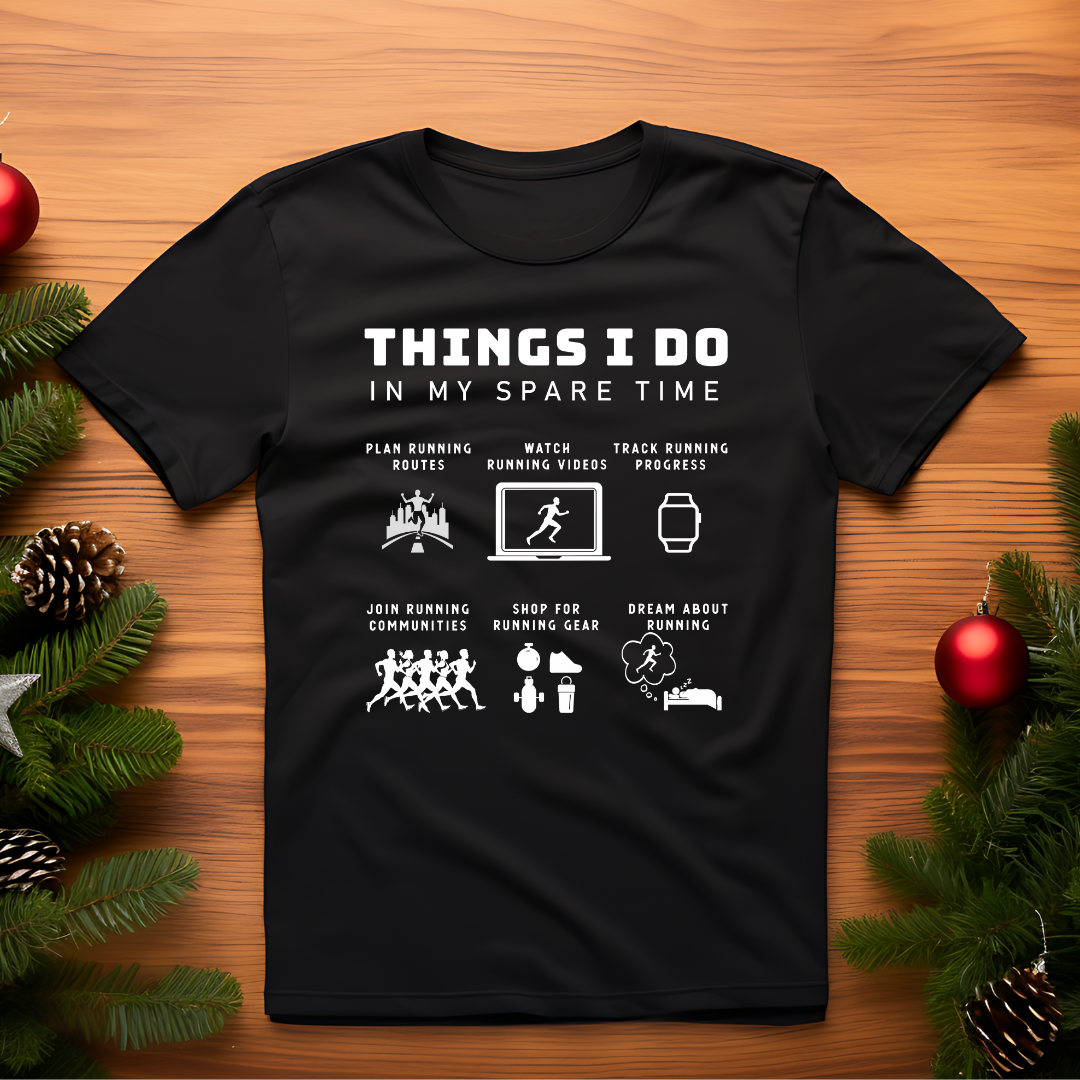 open lay black running t shirt things i do in spare time
