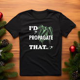 open lay black vegan t shirt propogate that