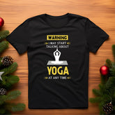 open lay black yoga t shirt i may start talking
