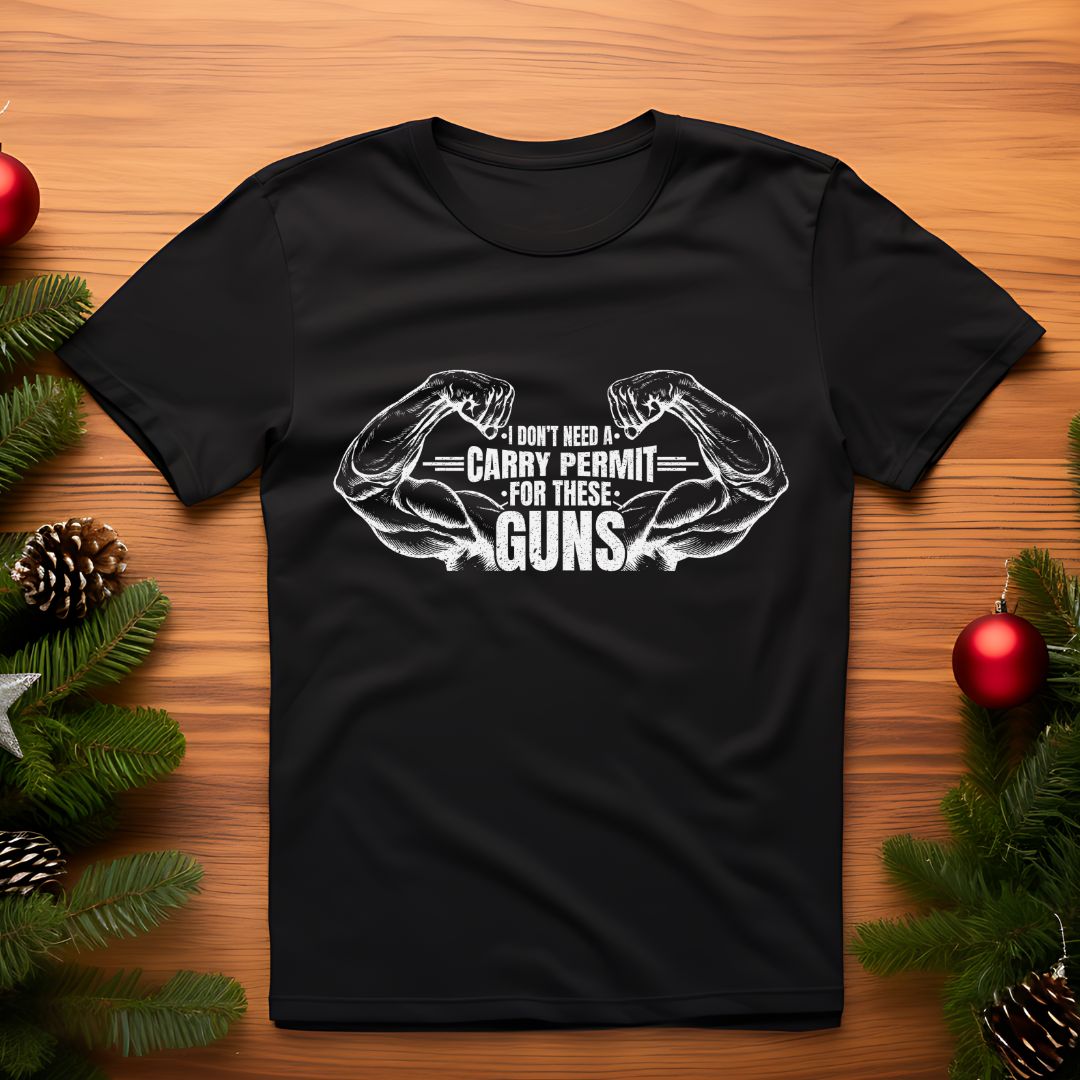 open lay black gym t shirt no carry permit for these guns