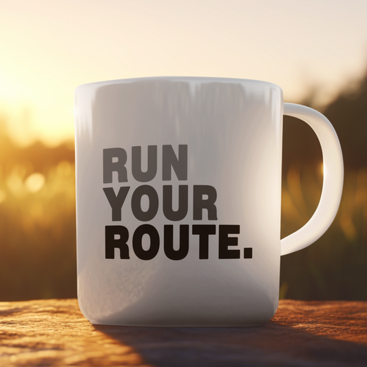 White Coffee Mug with motivational theme for Runners