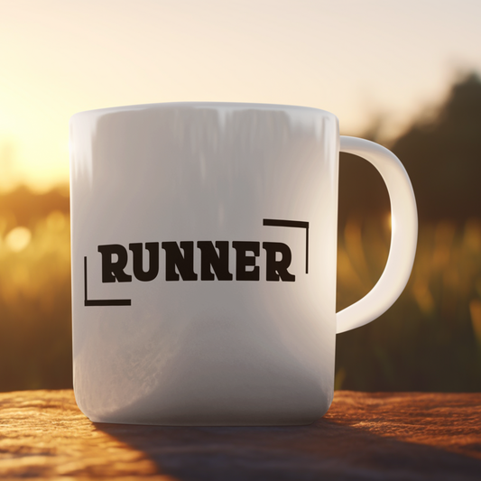 White Coffee Mug with motivational theme for Runners