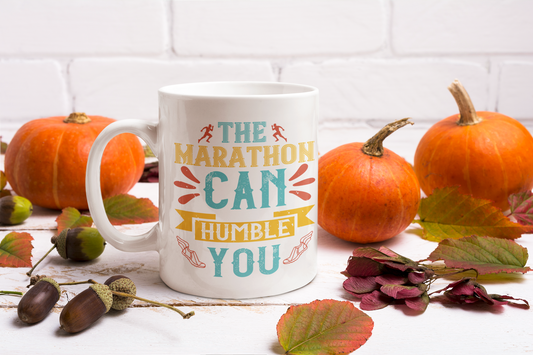 White Coffee Mug with motivational theme for Runners