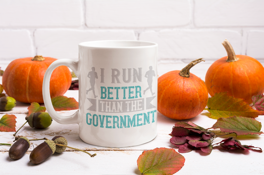 White Coffee Mug with motivational theme for Runners