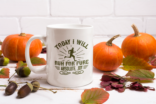 White Coffee Mug with motivational theme for Runners