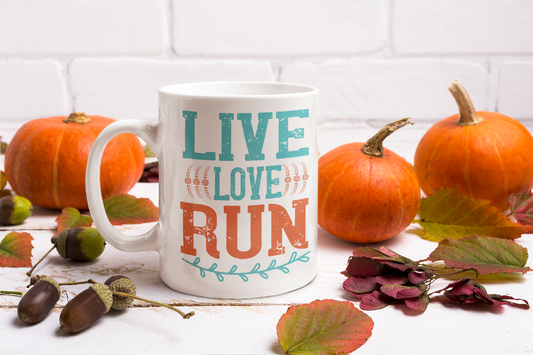 White Coffee Mug with motivational theme for Runners