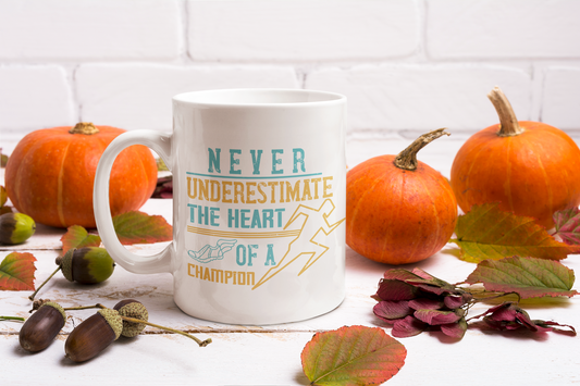 White Coffee Mug with motivational theme for Runners