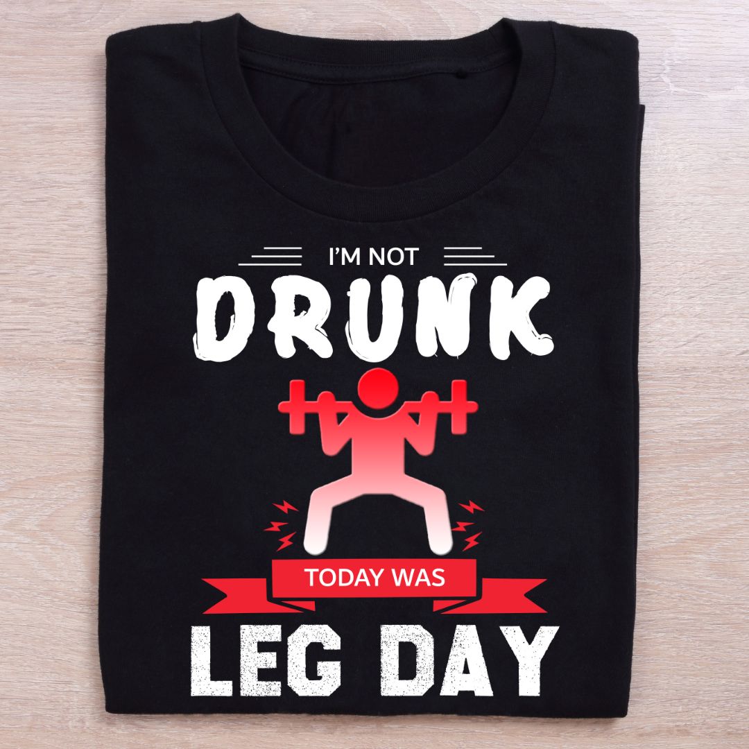 folded black gym t shirt today was leg day