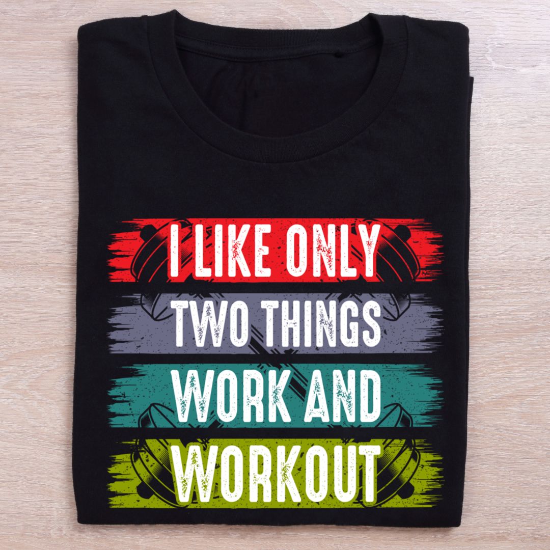 folded black gym t shirt work and workout