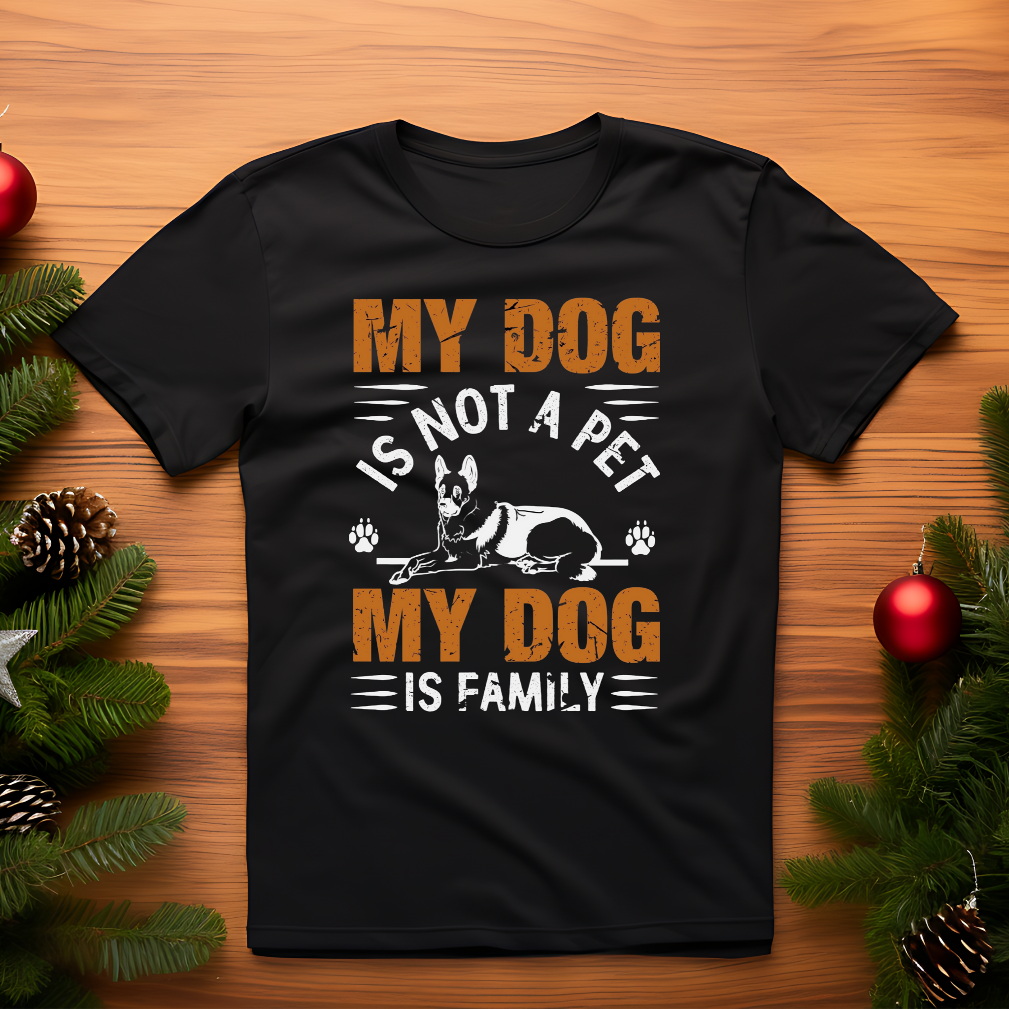 open lay black dog lovers t shirt my dog is family