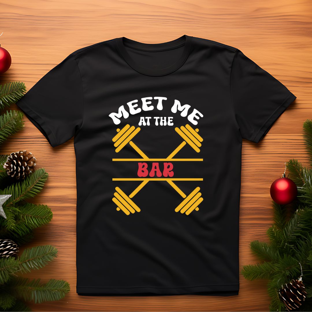 open lay black gym t shirt meet me at the bar