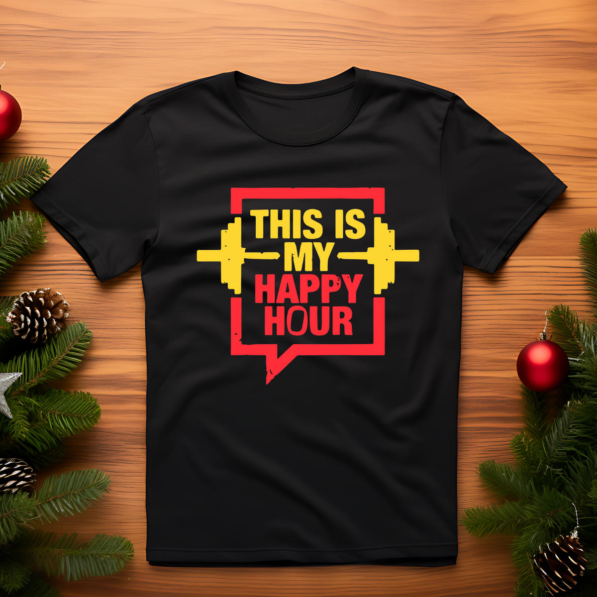 open lay black gym t shirt this is my happy hour