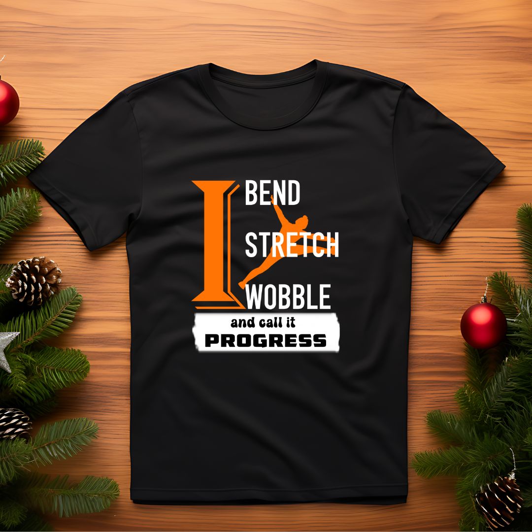 open lay black yoga t shirt i bend stretch wobble