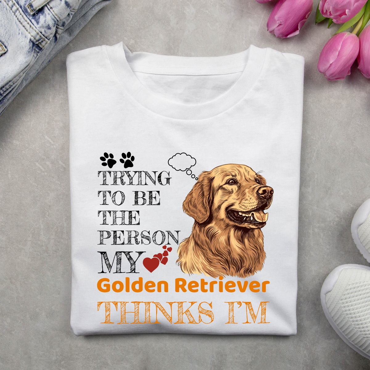 Trying to be the person my Golden Retriever thinks I am