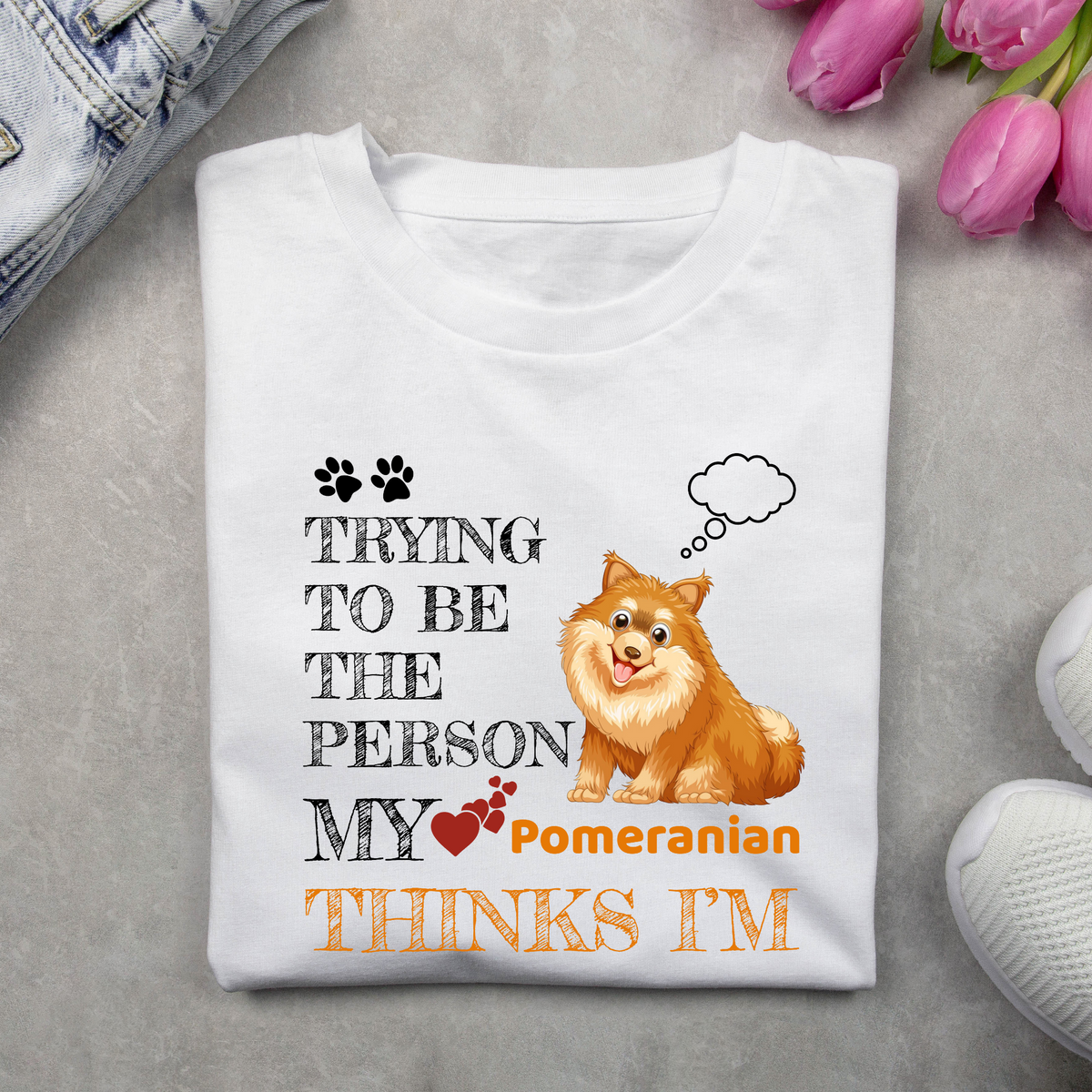 Trying to be the person my Pomeranian thinks I am