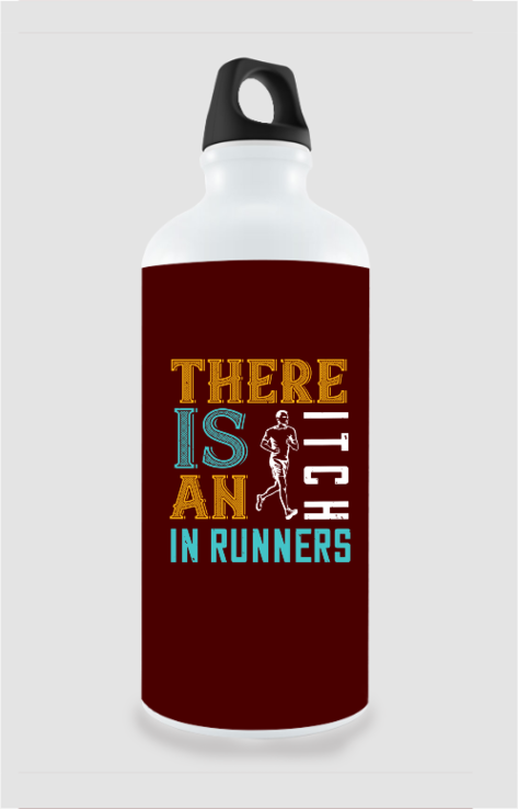 750ml Stylish Aluminum Sipper Bottle with Running Motivation Quote Design