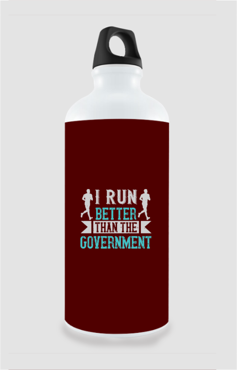 750ml Stylish Aluminum Sipper Bottle with Running Motivation Quote Design