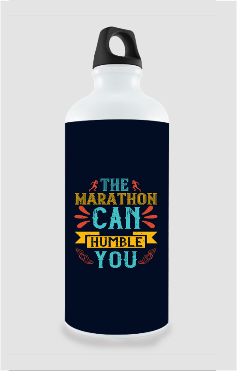 750ml Stylish Aluminum Sipper Bottle with Running Motivation Quote Design