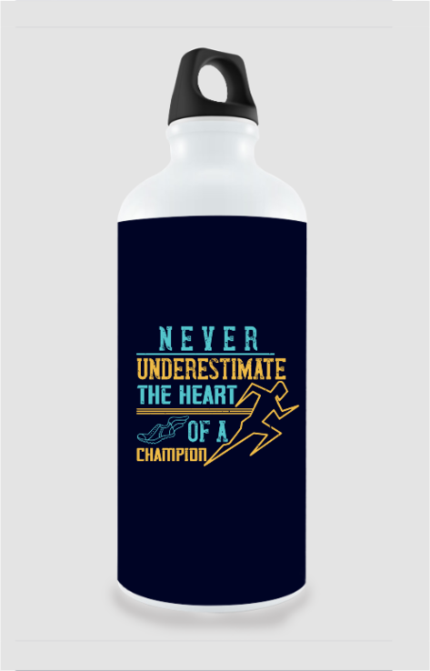 750ml Stylish Aluminum Sipper Bottle with Running Motivation Quote Design