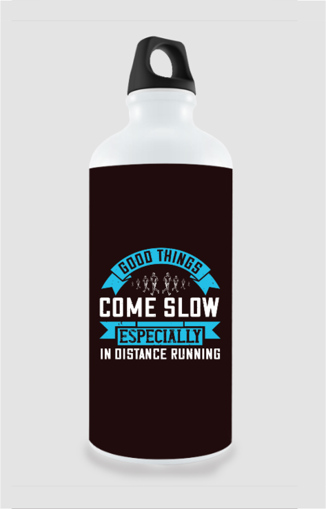 750ml Stylish Aluminum Sipper Bottle with Running Motivation Quote Design