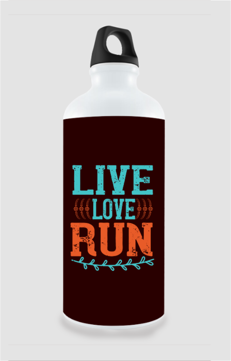 750ml Stylish Aluminum Sipper Bottle with Running Motivation Quote Design