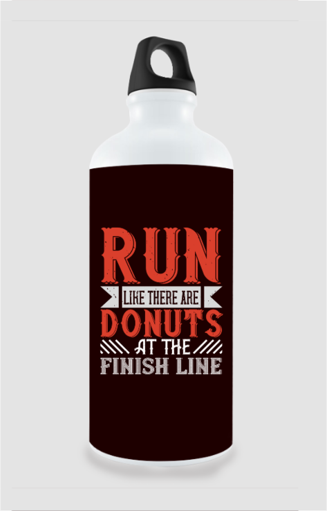 750ml Stylish Aluminum Sipper Bottle with Running Motivation Quote Design