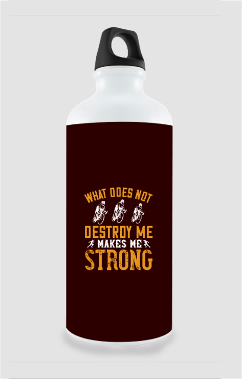 750ml Stylish Aluminum Sipper Bottle with Running Motivation Quote Design