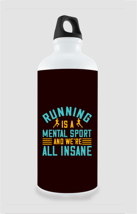 750ml Stylish Aluminum Sipper Bottle with Running Motivation Quote Design